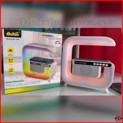 ESTACION 4 EN 1 RGB, CARGA INALAMBRICA CON BLUETOOTH Y ALTAVOZ