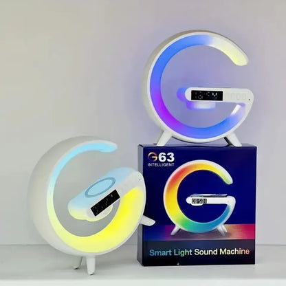 LAMPARA INTELIGENTE RGB CON SONIDO, LUZ LED Y CARGA INALAMBRICA, PARLANTE
