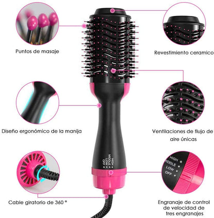 Cepillos De Aire Caliente Para Cabello, 4 EN 1 Cepillo de Secador de Cabello