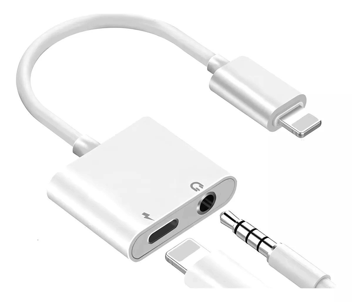 Adaptador Lightning Para Carga Y Audifonos 2 En 1 P/ iPhone