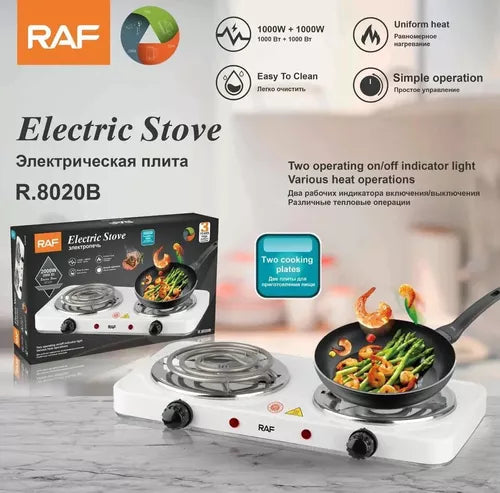 Cocina Hornilla Eléctrica Portátil Marca Raf R.8020b 2000w